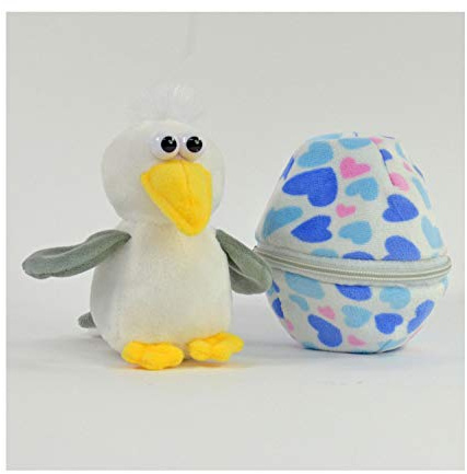 Kögler Malwin 75769 - Mini Mouette en Peluche dans Un œuf - Environ 13 cm - Petite Peluche à câliner et à Aimer - Petit Cadeau pour Enfants, garçons et Filles