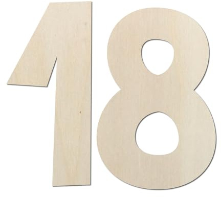 Deko Zahlen - Geburtstagsdeko 18 Geburtstag aus Holz - Ideale Geburtstag Geschenkideen oder als Party Tischdeko (60 cm)