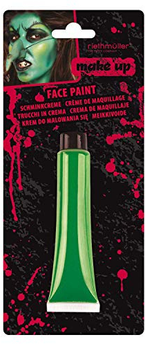 Amscan 9905785 - Schminkcreme Grün, 19 ml, Make-Up, Schminkfarben, Schminke, Hexe, Oger, Halloween, Karneval