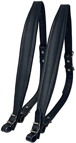 D'Luca Adjustable Accordion Shoulder Straps Set Black