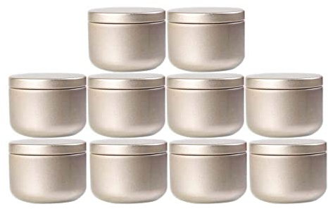 Paquete de 20 latas para hacer velas DIY de aluminio y Metal dorado mate de 50ml contenedor de tapas deslizantes tarros de viaje recargables vacíos portátiles