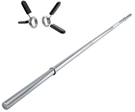 POWER-XTREME Langhantelstange 30mm Hantelstange | 180cm | gerändelte Griffflächen | glatte Aufnahme | verchromt | Federverschlüsse | Studioqualität (180cm)