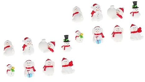 Abaodam 16 STK Harz Landschaft Mini-weihnachtsfigur Weihnachtsschmuck Aus Harz Miniatur Weihnachtsfiguren Basteln Weihnachten Weihnachts-mini-Ornamente Harzdekor Karikatur Weiß Schneeball