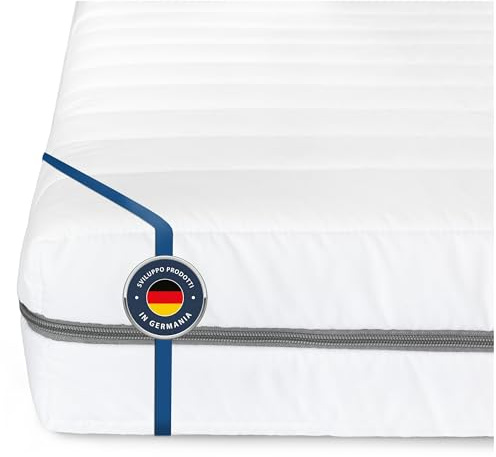 BMM Classic Materasso 110x190 cm, H3 solido, materasso in schiuma di lattice certificato Öko-Tex, 7 zone ortopediche, altezza 12 cm, prodotti in Germania