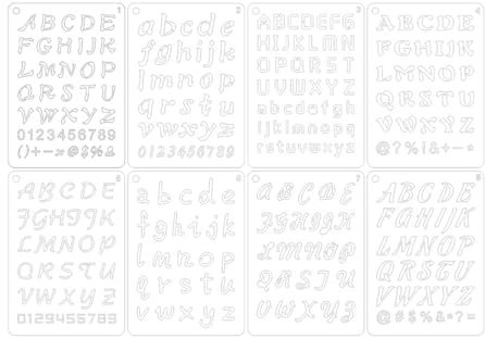 Lurrose 8stücke Teiliges Schablonenset Für Zeichnungen Und Malerei Buchstaben Zahlen Und Motive Für Scrapbooking Und Schulprojekte Aus Robustem Wasserdichtem Für Kreative