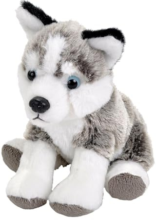 Wild Republic Pocketkins Eco Husky, Animal en Peluche, 12 cm, Rembourrage en Bouteilles d'eau recyclées filées