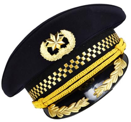 PACKOVE 1Stk Hut mit großer Krempe Herrenhüte Halloweenkostüm Admiral Hut Yachtkappe stewardess hut longieren Erwachsener Kleidung flache Kappe Zubehör Fräulein Baumwolle