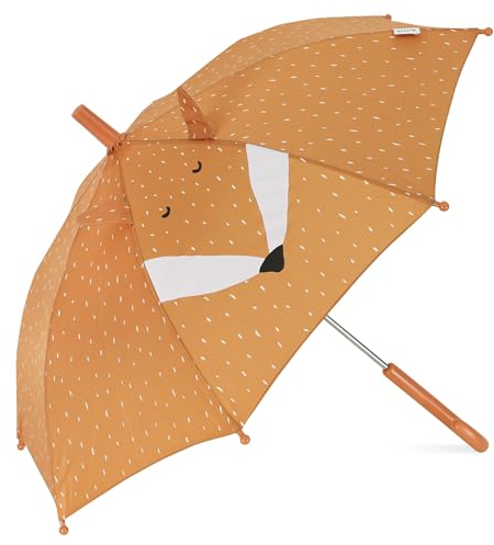 Personalisierter Kinderregenschirm mit Namen, Trixie Fuchs-Design, Ideal für kleine Kinderhände, Stockschirm für Kinder, Kinderfreundliches Öffnen und Schließen, personalisierbar mit Namen