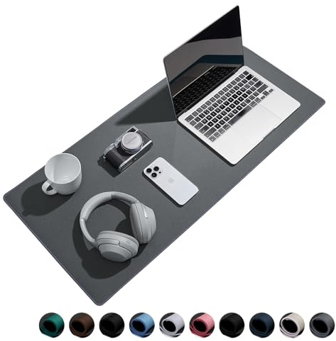 Reniteco Waterproof Large Gaming Mouse Pad with Durable Stitched Edges, Non-Slip Rubber Base, Smooth Surface Mouse Mat Desk Pad for Home Office Gaming, 31.5x11.8x0.12, Dark Gray