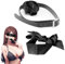 BDSMJOY Silicone Ball Gag Breathable Open Mouth Ball Eye mask Set SM Sex Toy, Bondage Ball Gag for Couples Extreme Sex