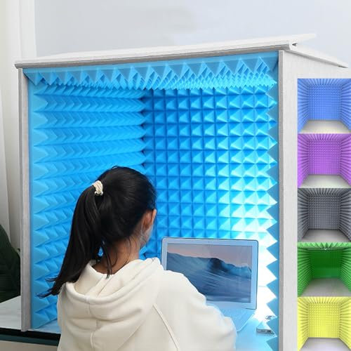 Portable Sound Recording Vocal Booth Box, Desktop Soundproof Cover, 80x80x80cm Home Studio Booth, Microphone Shield, Vocal Absorbing Shield, For Home Office And Studio