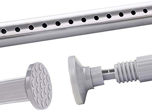 Teleskopstange Keine Bohrmaschine Erforderlich Gardinenstange 92-430 cm Extra Länge ZugVorhangstange Für Badezimmer,Schlafzimmer Duschraum Große Fenster (Grau, 278-327cm)