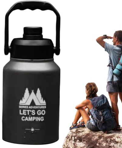 Bouteille d'eau de cantine – Flacon isotherme anti-fuite de 2 l, bouteille d'eau de sport | Bouteille isotherme en acier inoxydable facile à saisir, bouteille d'eau thermique portable de grande capaci