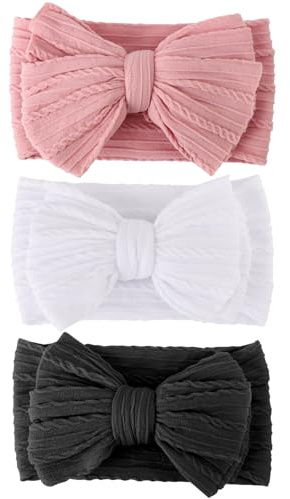 AQOKKA Baby rosetter pannband nylon baby flicka pannband mjuka handgjorda hårband småbarn hårtillbehör för flickor baby nyfödd spädbarn barn