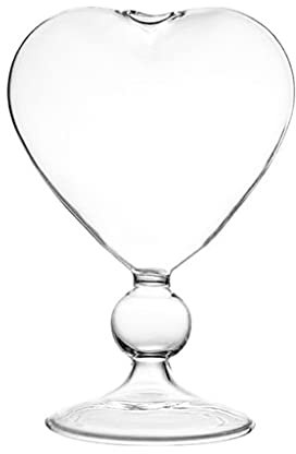Chenxi Studio Vaso da fiori in vetro a forma di cuore, da tavolo, contenitore per la decorazione della casa, decorazione per feste di nozze
