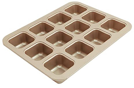 Amosfun Teglia Per Muffin Quadrata Mini Teglie Per Plumcake Per La Cottura Antiaderente Facile Da Staccare Per Pane Cioccolato