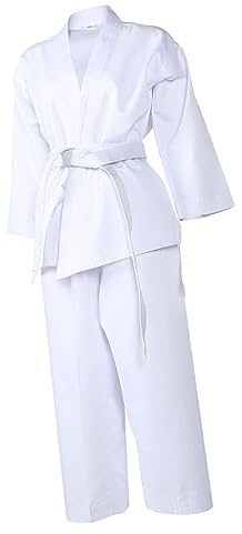 COLLBATH Uniforme de Entrenamiento de Karate para Adultos en Poliéster Blanco, Conjunto Práctico y Conveniente para Competencia y Entrenamiento