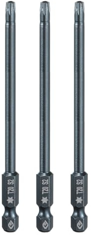 QUARKZMAN 3pz Punte Cacciavite Torx T20 1/4 Esagonale 4 Lunghezza Acciaio S2 Magnetica 6 Punti Punte Cacciavite Industriale Antimanomissione Star con Testa Torx con Foro
