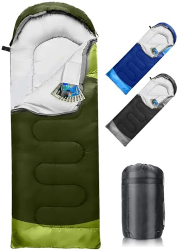 Schlafsack 3-4 Jahreszeiten, Outdoor Wasserdicht Ultraleicht Deckenschlafsack mit Innentasche für Erwachsene Kinder, Tragbare Kompakter Schlafsack für Camping, Wandern, Reise, 220 * 75cm