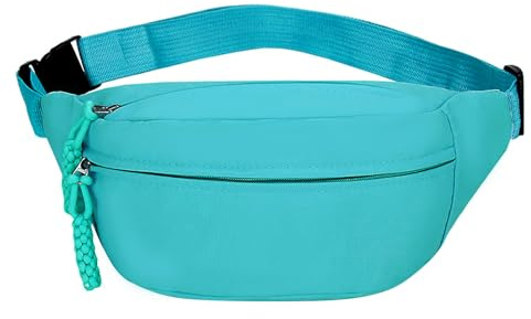 Long Keeper Bauchtasche Gürteltasche für Damen Herren Outdoor Sling Tasche Bauchtasche Crossbody Hüfttasche Groß Handytasche Sport Reisen Fahrrad (Seeblau)