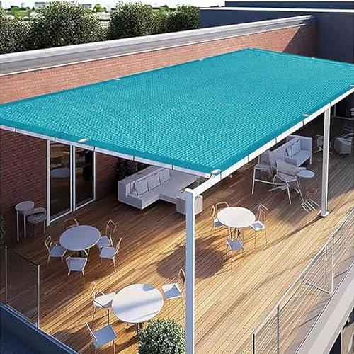 Tenda da Sole per Esterno 3.4 x 5.4 m Protezione Solare in Antistrappo Rettangolare Vela Ombreggiante Antivento Robusto e Stabile per Giardino Piscina Serre, Blu