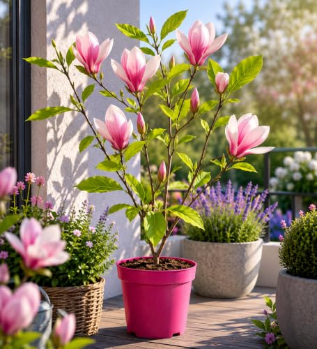 Magnolie 'Soulangeana' 60-80 cm – Winterharte Zierpflanze mit großen duftenden Blüten, ideal für Garten & Terrasse – Frühjahrsblüher, pflegeleicht & robust