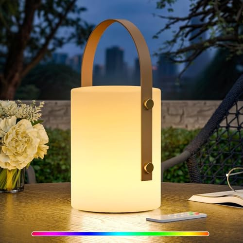 MALUX Lampe de table extérieur, LED Lampe d'extérieur rechargeable, IP44, étanche, IP44 Impermeabile lampe de jardin pour camping, terrasse, jardin, décoration intérieure