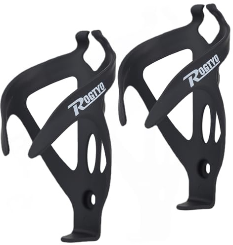 ROGTYO Fahrradflaschenhalter Universeller Flaschenhalter Fahrrad für Fahrräder, Leichtgewicht Trinkflaschenhalter, Getränkehalter für MTB und Rennräder (Black 2pack) (Black)