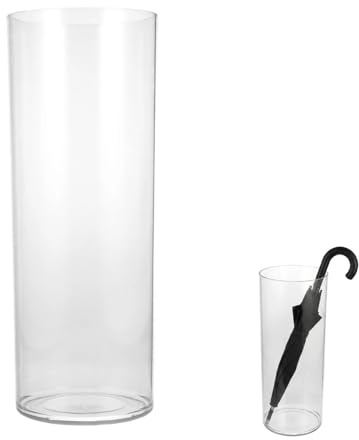 PRETYZOOM Transparenter Schirmhalter Runder Regenschirmeimer Für Innen- Und Außenbereich Aufbewahrungshalter Für Mehrere Schirme Gehstock-Organizer Für Eingang Flur Büro 15.00 X 15.00 X 39.50 Cm