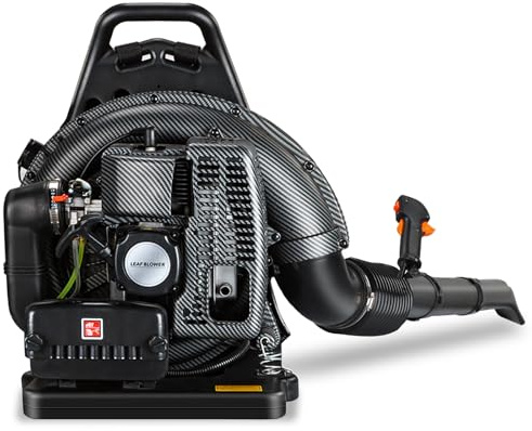 72CC Gas Backpack Leaf Blower - 2-Stroke Handheld-Class V Engine, 230 MPH 760 CFM, Adjustable Speed, Low Noise & Ergonomic Design, Cruise Control for Fast Yard Cleanup (Black)
