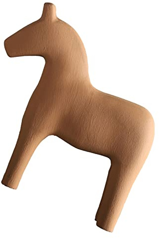 Naroote Handbemalte Pferdefigur aus Holz, Langlebiges Tierornament aus Kiefernholz für Heim- und Bürodekoration (L)