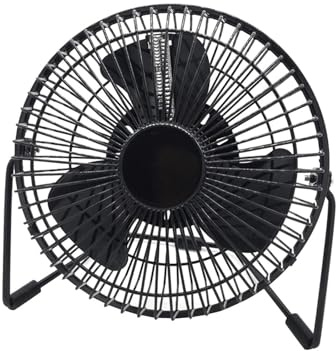 dijiusidy Lot de 3 ventilateurs de bureau USB à LED, légers, mini, portables, silencieux, rotation à 360°, ne prend pas place [Premium, Noir, Température 6 pouces
