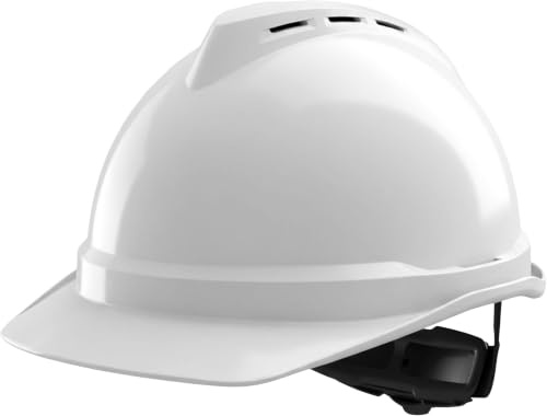 MSA V-Gard 500 Bauhelm - Schutzhelm mit Belüftung für Baustelle & Industrie - bequemer Helm nach DIN EN 397 für die Arbeit