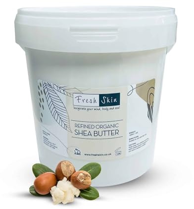 Freshskin Beauty LTD | 1KG Refined Shea Butter Certified Organic - Cold Pressed, 100% Pure, Raw & Natural (1000g)