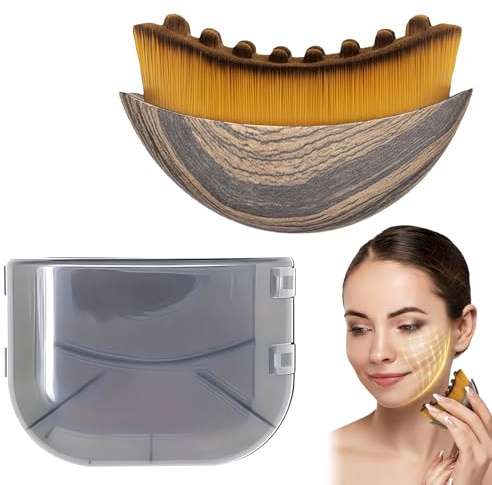 Spazzola Linfatica Viso,Spazzola per Contorno Linfatico,Spazzola Viso a Secco,Pennello Contouring Viso,per Contornoper viso,mento e mascella (1 PCS)