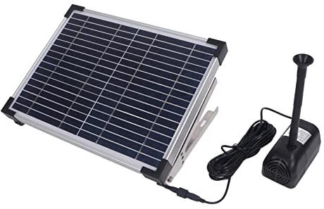 Rcniso Pompe à Eau Haute Puissance pour Fontaine Solaire 17V/10W, avec Panneau Solaire, Kit de Pompe à énergie, Kit de Fontaine D'étang pour Piscine de Jardin