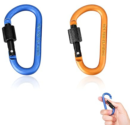 ZXfad 2pcs Locking Carabiner, High Quality Aluminum Alloy D Ring Carabiner Keychain Hook, Suitable for Camping, Hiking, Travel, Fishing, and Backpacking.