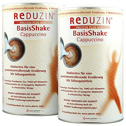 REDUZIN Diät Shake 2 Dosen á 25 Port. BCM verschiedene Geschmacksrichtungen (Doppelpack 2 Dosen a 450g, 2 Dosen BCM Cappucino)