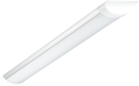 Popp® Pantalla LED 36W Luz blanca fría 6000K 2880 Lm batten light regleta libre halógeno tubo led integrado 36W 120cm, apto para supermercado, taller, hogar y hospital (36W 6000K, 120cm)