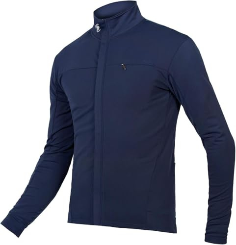 Endura Men's Xtract Roubaix Long Sleeve Cycling Jersey | Breathable | Moisture Wicking | Athletic Fit | Zipped Pockets Jersey, Navy, M