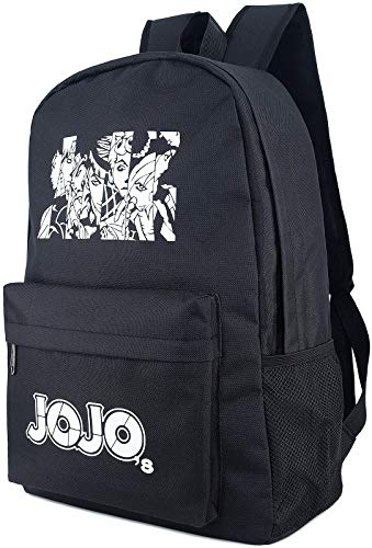 Roffatide Anime JoJo's Bizarre Adventure Sac à Dos Lumineux Noir Sac d'école de Grande capacité