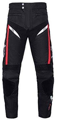 BEDSETS Pantalon de Moto pour Homme,Pantalon de moto de course en cuir?Pantalons de Motocross,Pantalon D'extérieur à Séchage Rapide,Vêtements de Cyclisme (Devil black,M)