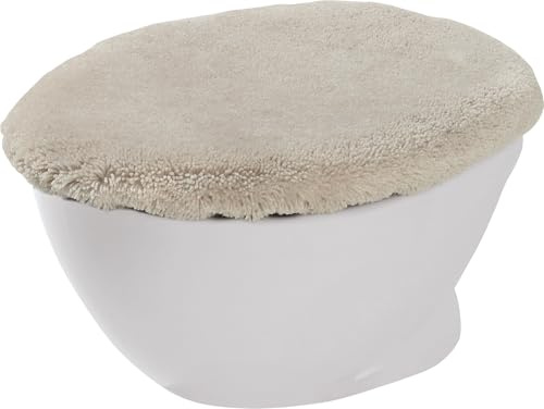 Erwin Mülller WC-Deckelbezug Eukalyptus Uni Sand Größe 47x50 cm - mit Schnürung, für Standard-WC-Deckel