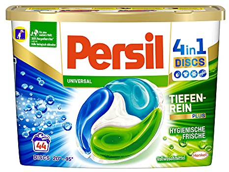 Persil Dischi universali 4 in 1 (1 x 44 lavaggi), detersivo completo con tecnologia profondenrein-Plus e freschezza di lunga durata, detersivo per colori brillanti