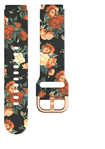 DFAMIN 18 mm Malerei-Silikon-Armband für Garmin Vivoactive 4S Vivomove 3S Smartwatch für Garmin Venu 2S/Active S Armband (Farbe: F, Größe: 22 mm)