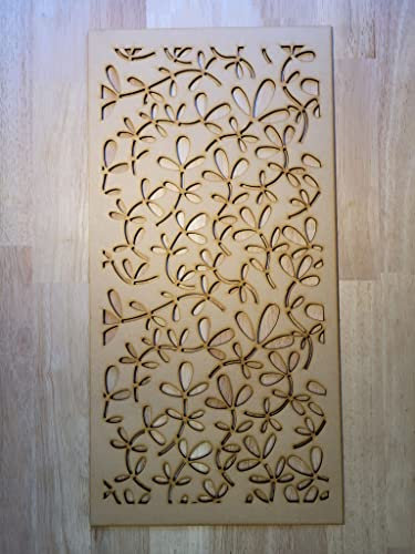 Floral shoots Panel Screen Radiator Cabinet wall Decorative Screening-grille- Perforated MDF panel (600x300mm) 0023 (6mm thick)