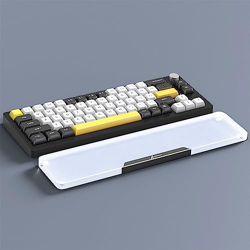 Attack Shark 87 Keys Acrylic Wrist Rest, CNC Aluminum Alloy Palm Rest, Transparent Arm Rest, TKL 75% Layout Gaming Mechanical Keyboard Wrist Rest, Ergonomic Non-Slip Base Wrist Support -Matte Black