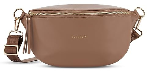 Expatrié Bauchtasche Damen Braun - Alice Medium - Gürteltasche für Festival, Reisen & Alltag aus Veganem Leder - Brusttasche Stylisch - Wasserabweisend