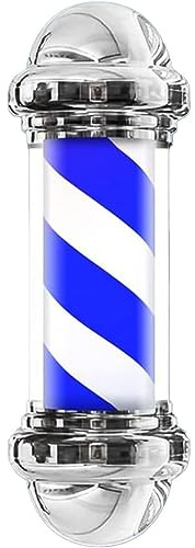 Barber Pole Retro LED Barber Pole, Poste De Barbero Luminoso De Exteriores, Luz giratoria de peluquería, Poste de peluquería tradicional para Exteriores, Señal De Peluquería B,50cm