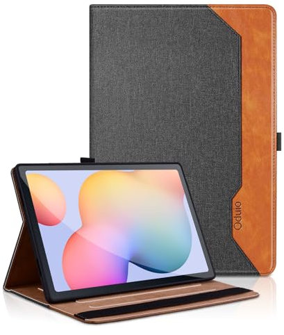 Funda para Samsung Galaxy Tab S6 Lite 10.4 2024/2022/2020 SM-P620/P625/P610/P615 PU Leather Ángulos Ajustables Case Carcasa Flip Cover Magnética Ranuras para Tarjetas Auto-Sueño/Estela,Negro